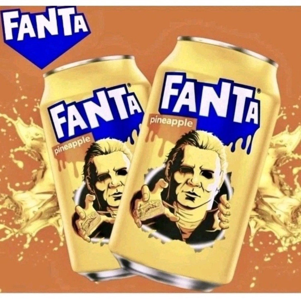 Fanta Halloween 2 II (2025) (2 Full Cans) Michael Myers Horror Movie , Pineapple